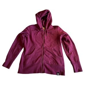 American Giant Classic Full Zip Hoodie Berry Crimson Cotton Fleece Womens Large